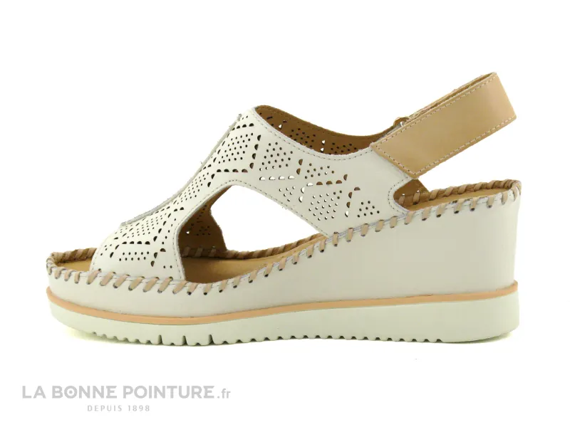 Achat chaussures Pikolinos Femme Sandale et Nu-pieds, vente Pikolinos AGUADULCE W3Z-1775C1 - 909 - Nata - Sandale compensee blan