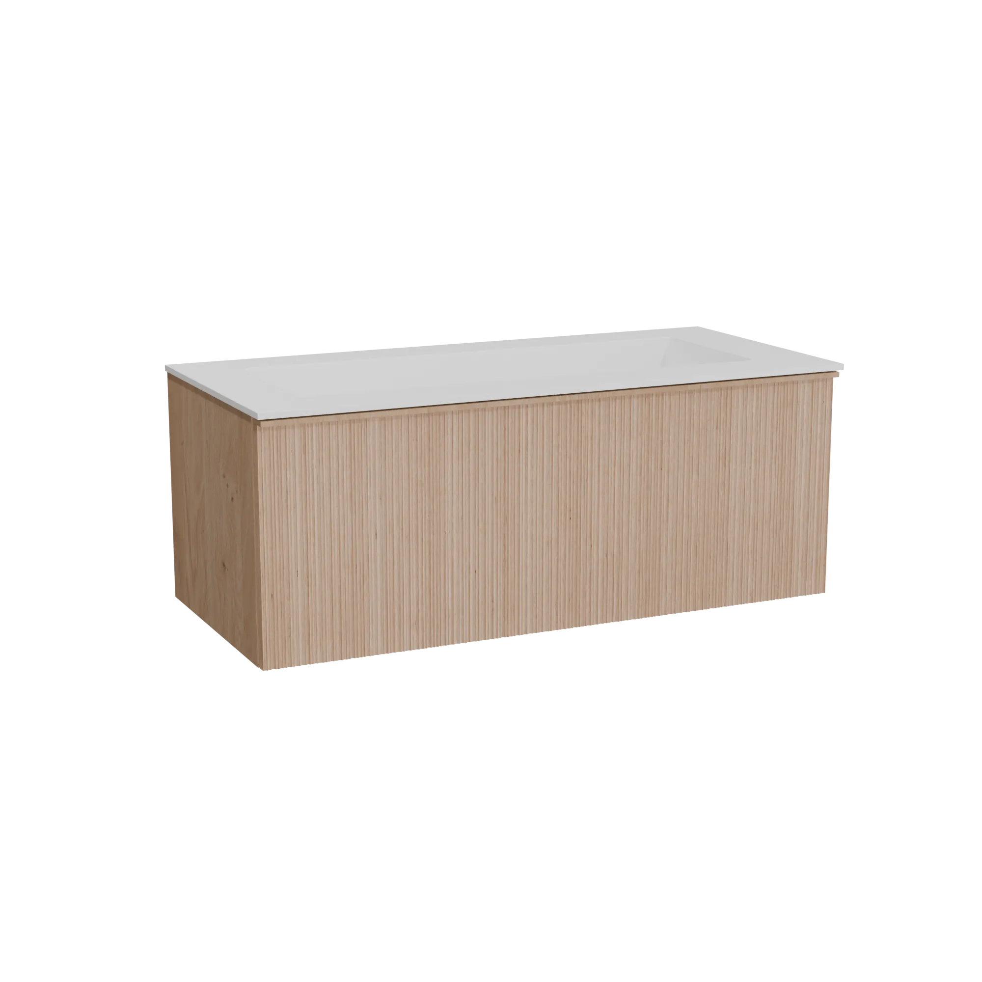 Balmani Forma meuble salle de bains suspendu 120 x 55 cm chêne naturel avec Tablo Stretto plan simple pour 2 trous de robinet en