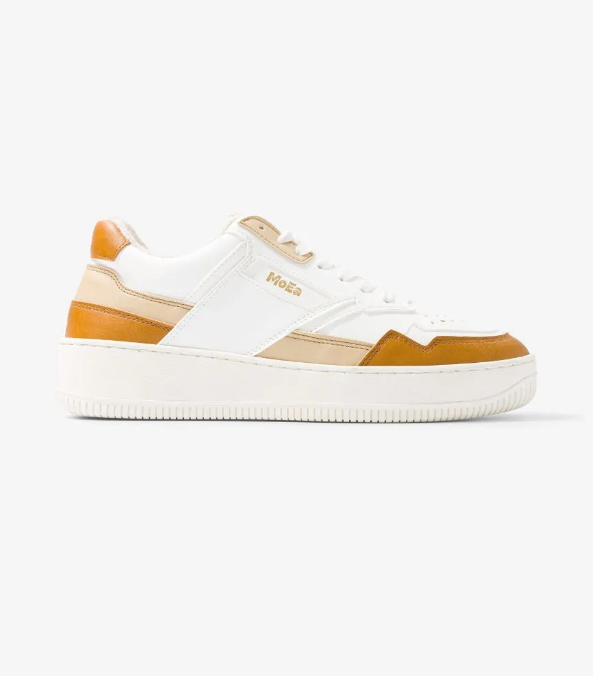Baskets végan tricolore en cuir de mais