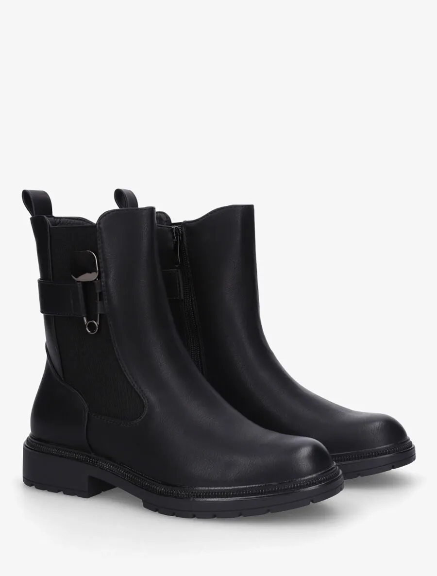 Bottines à empiècement métallique - Noir