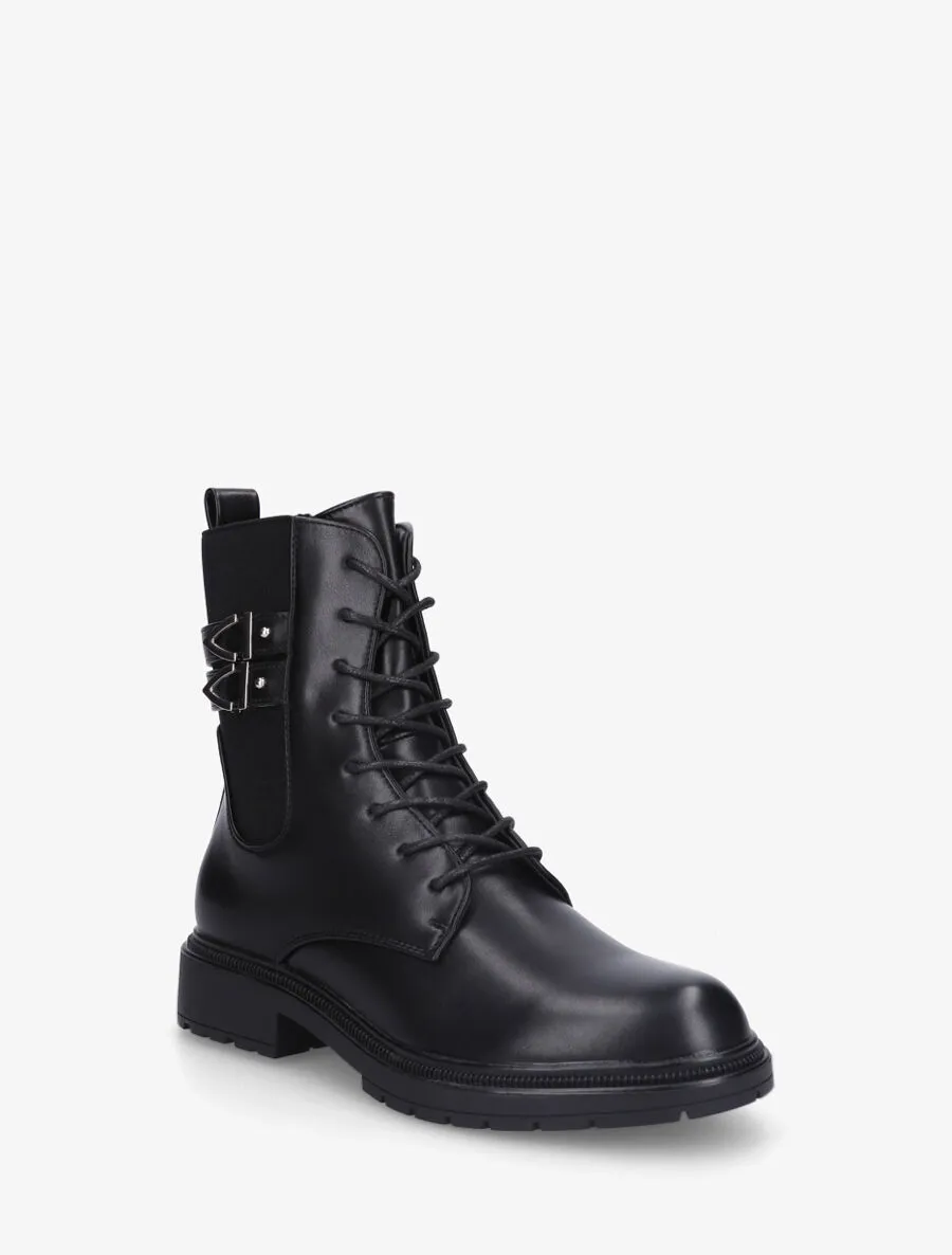 Bottines élastiquées à lacets - Noir