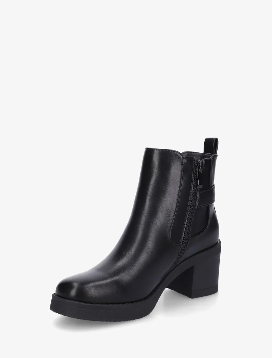 Bottines élastiquées à talon bloc - Noir