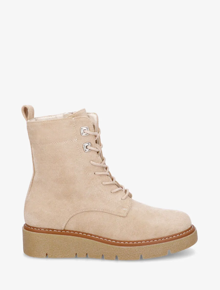 Bottines montantes en suédine - Beige
