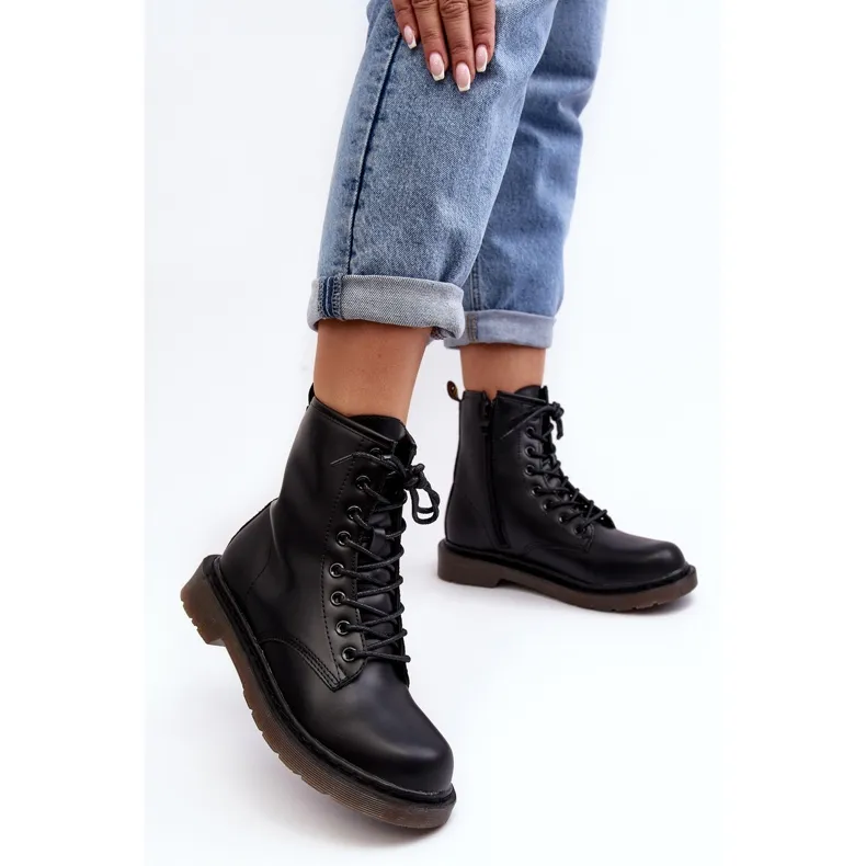 Bottines Trappeur Pour Femme Avec Fermeture Éclair Noir Mibrasa le noir