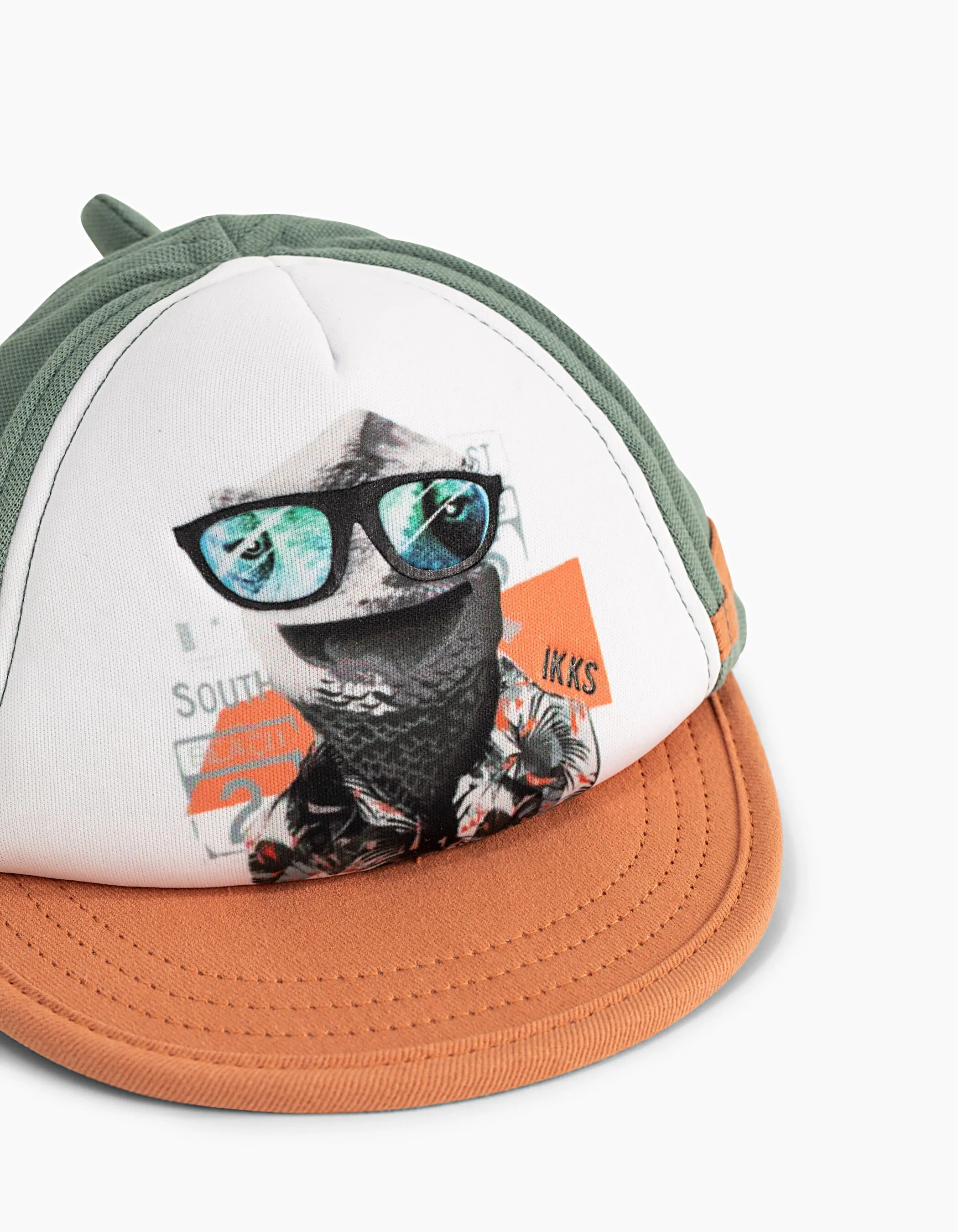 Casquette kaki bi matière bébé garçon 