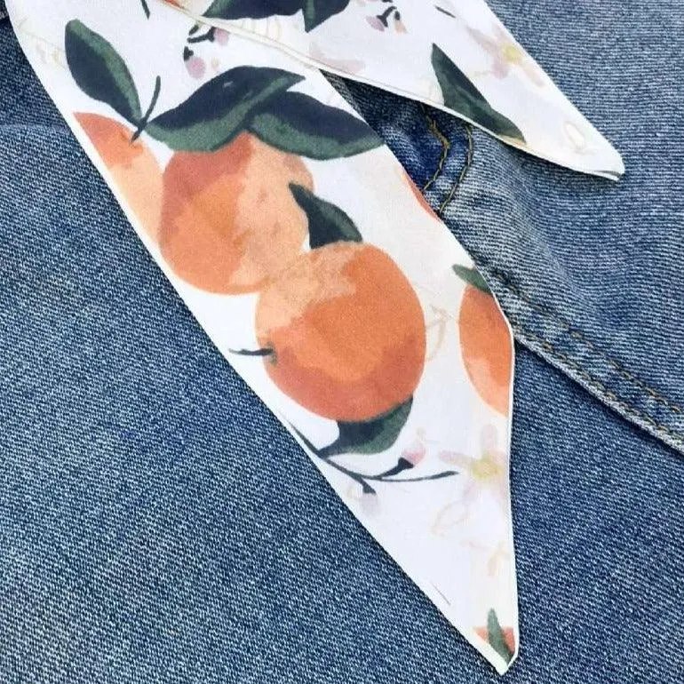 Ceinture foulard, à motifs d'oranges abstraites, modèle Tecla