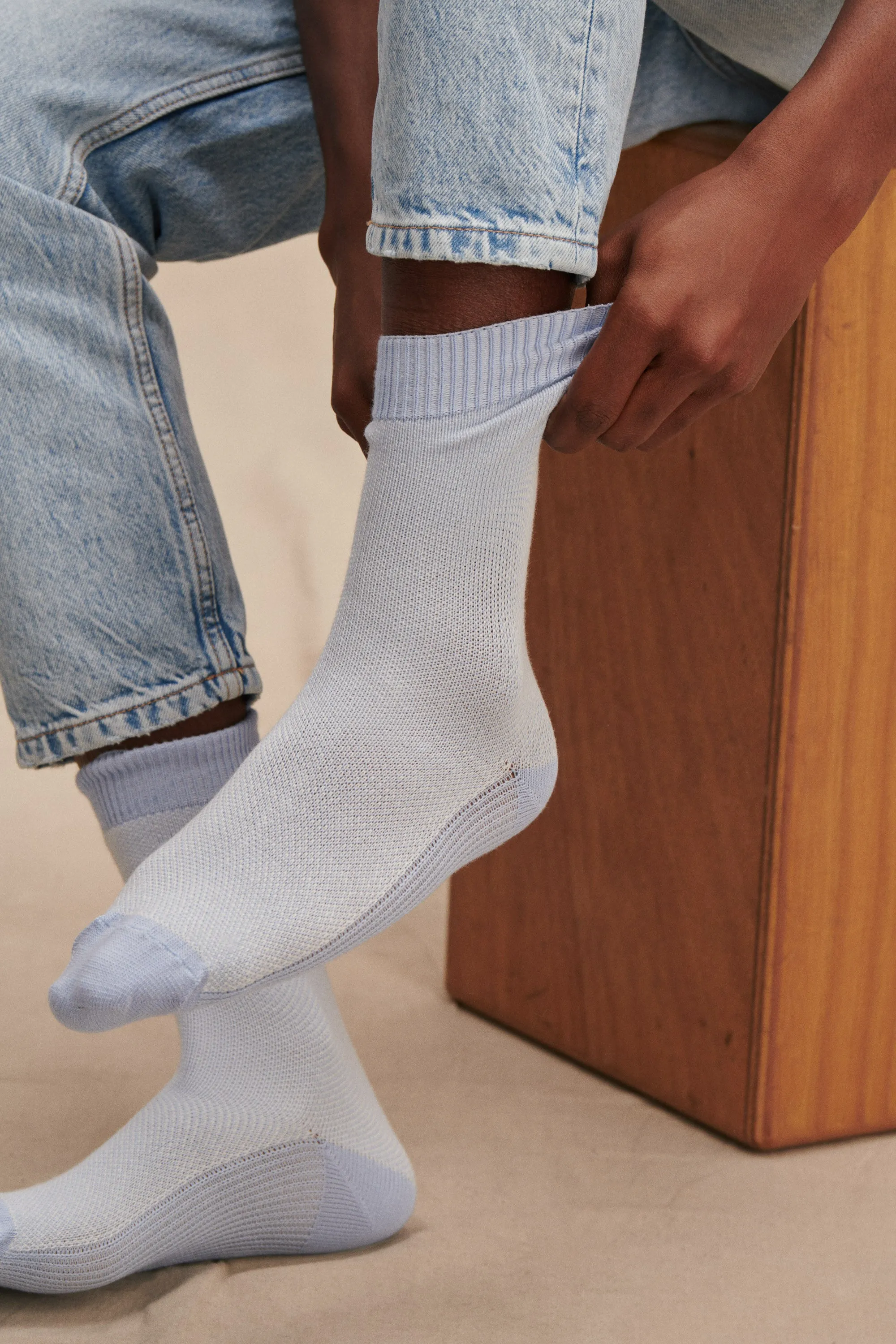 Chaussettes bleu pastel