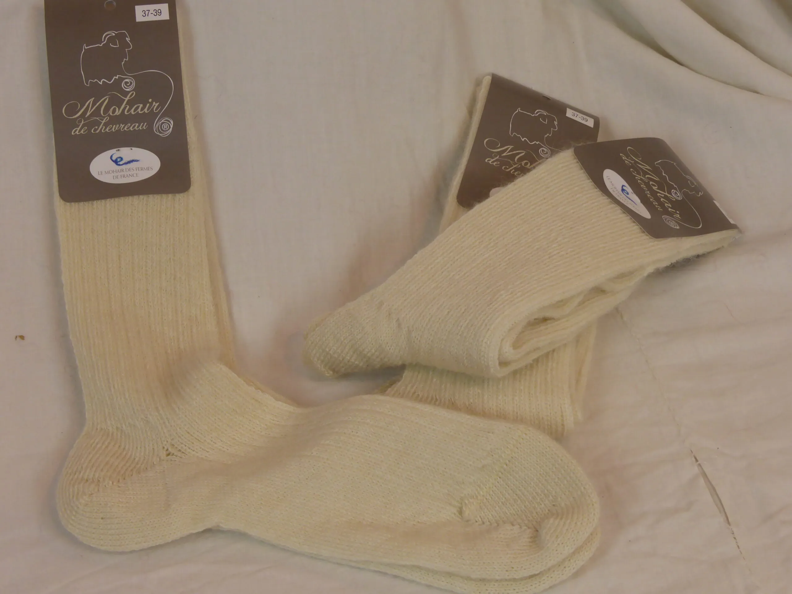 chaussettes longues, mi bas mohair le mohair des fermes de france