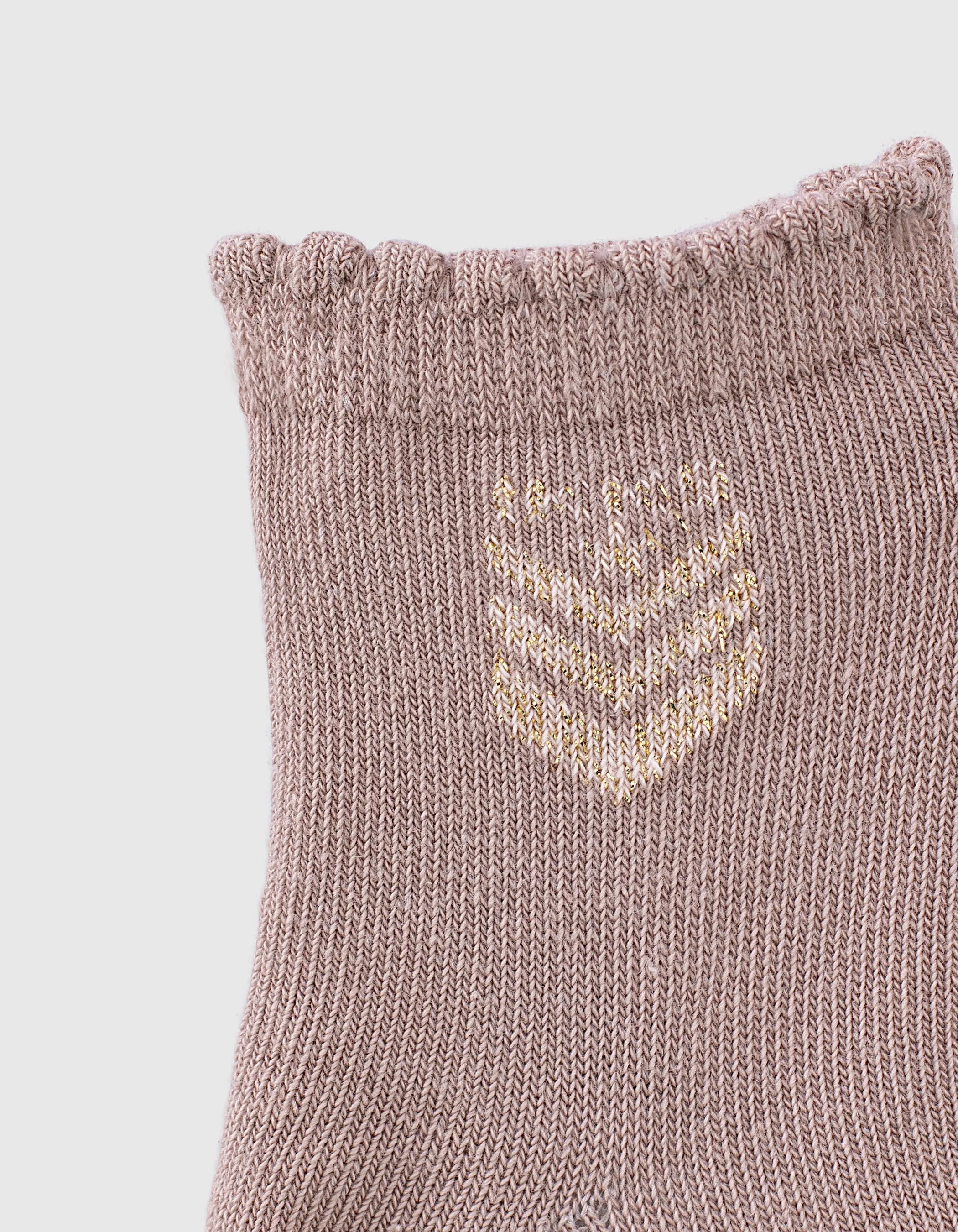 Chaussettes parme et écrues à étoiles bébé fille