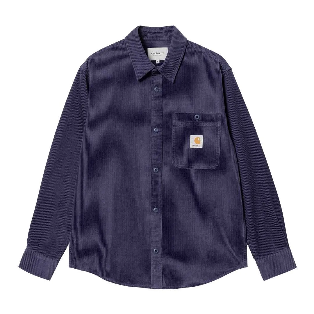 Chemise manches longues : CARHARTT WIP LS FLINT SHIRT Aura rinsed - Bamboo Skateshop