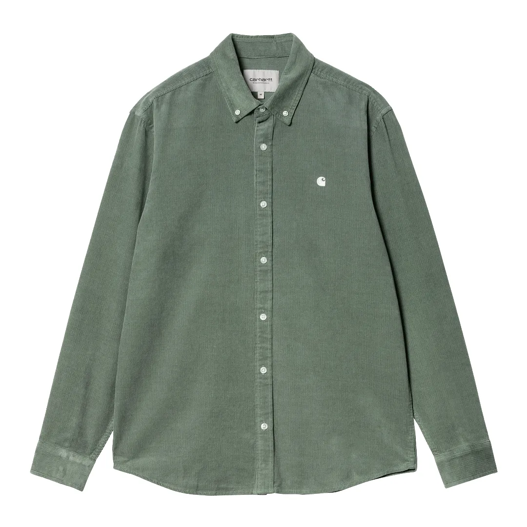 Chemise manches longues : CARHARTT WIP LS MADISON FINE CORD SHIRT park wax - Bamboo Skateshop