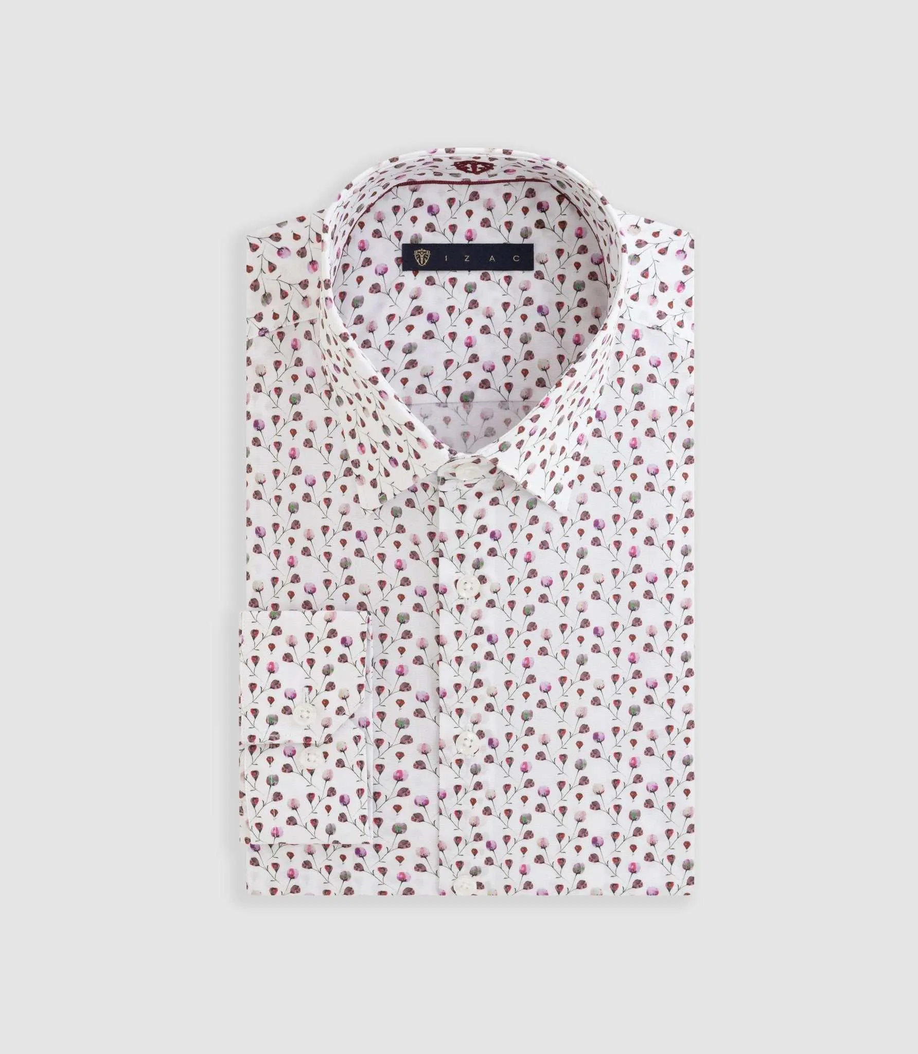 Chemise à imprimé floral blanc-bordeaux Demis
