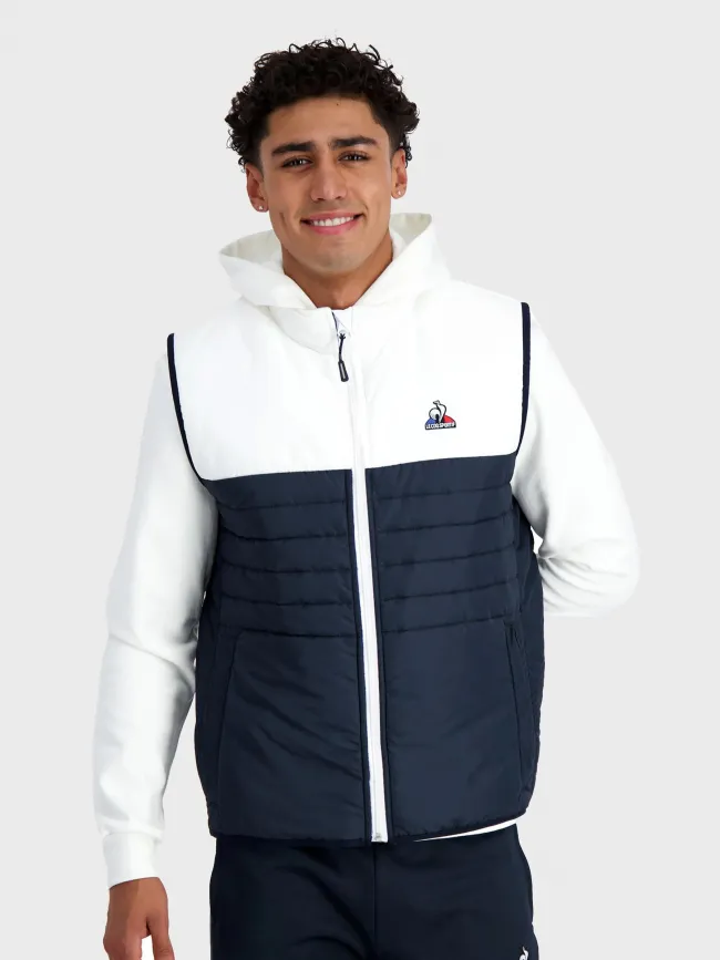 Doudoune sans manche tri bleu marine/blanc - Le Coq Sportif | wimod