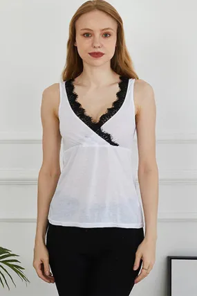 Débardeur Cache-Cœur Dentelle