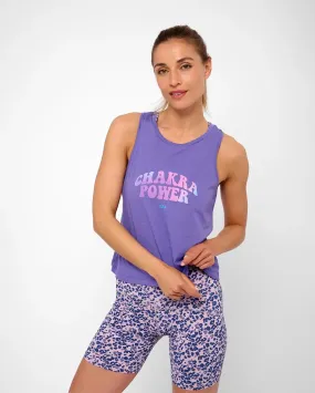 Débardeur de yoga en coton violet CHAKRA POWER