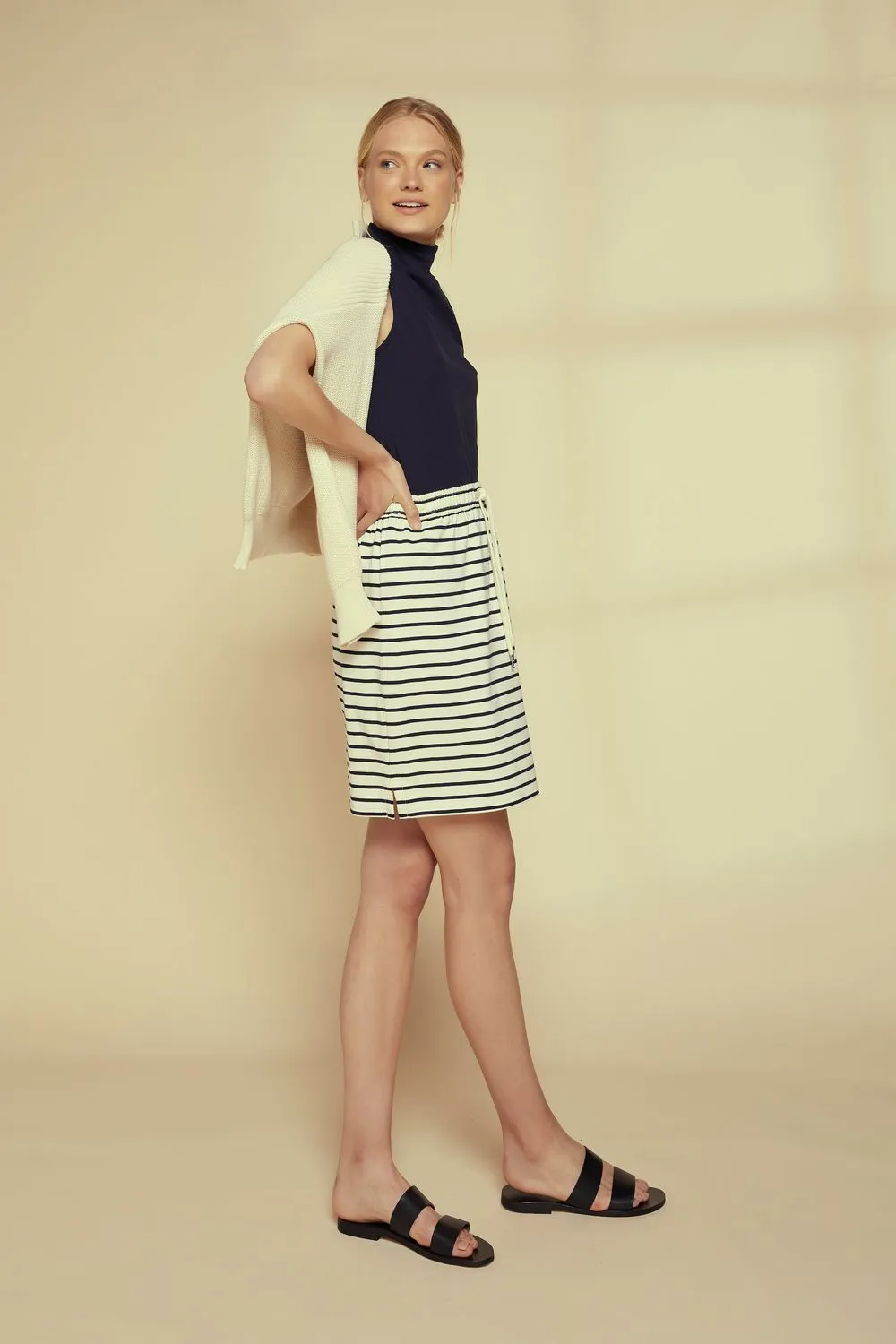 Débardeur marine en coton bio - kana Navy femme - People Tree