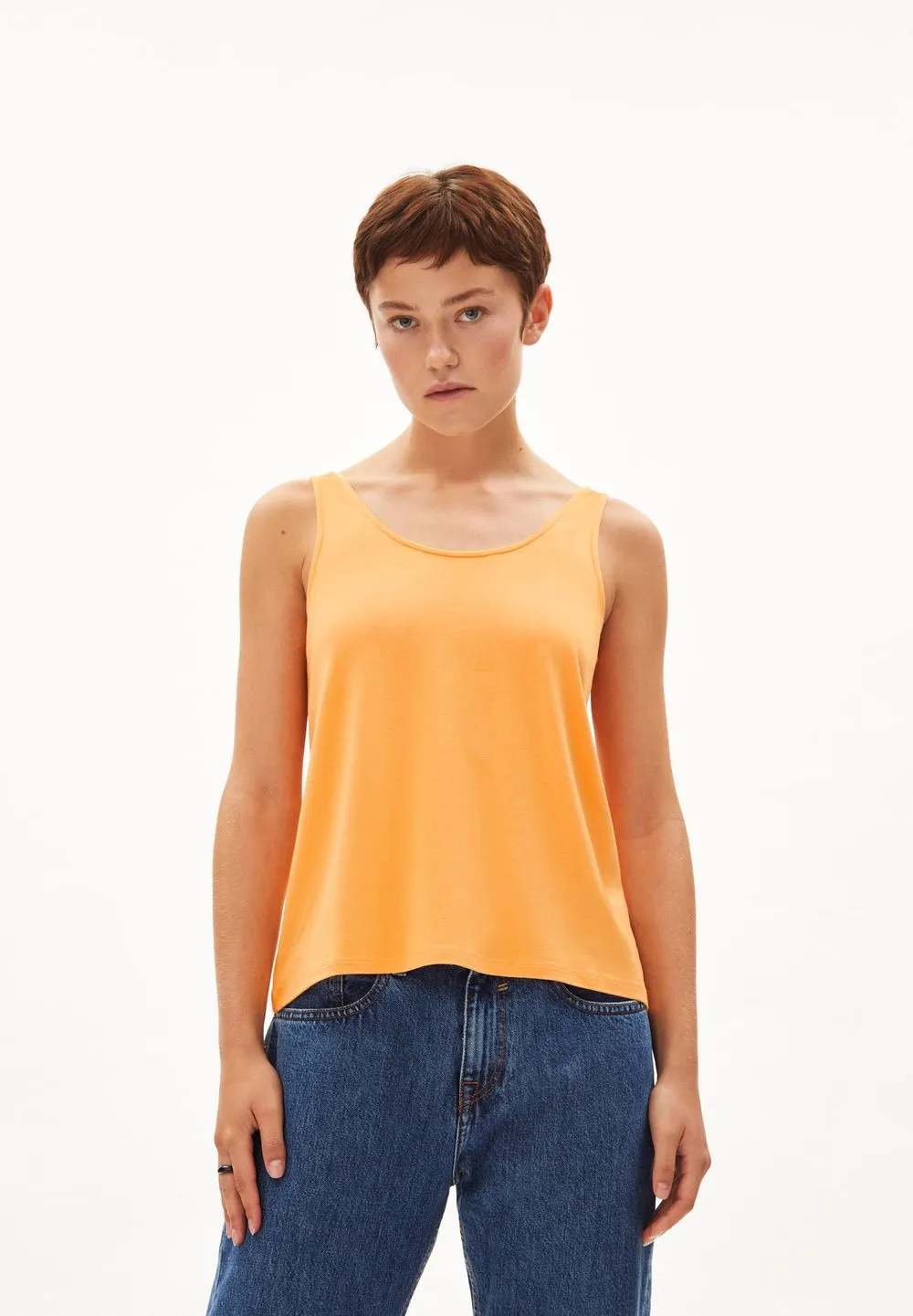 Débardeur orange en ecovero - ashraani solid mangorange femme - Armedangels