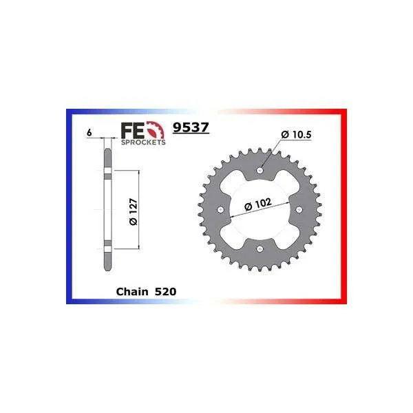 KIT CHAINE FE 525.OUTLAW S '08/10 14X38 RX/XW.SR