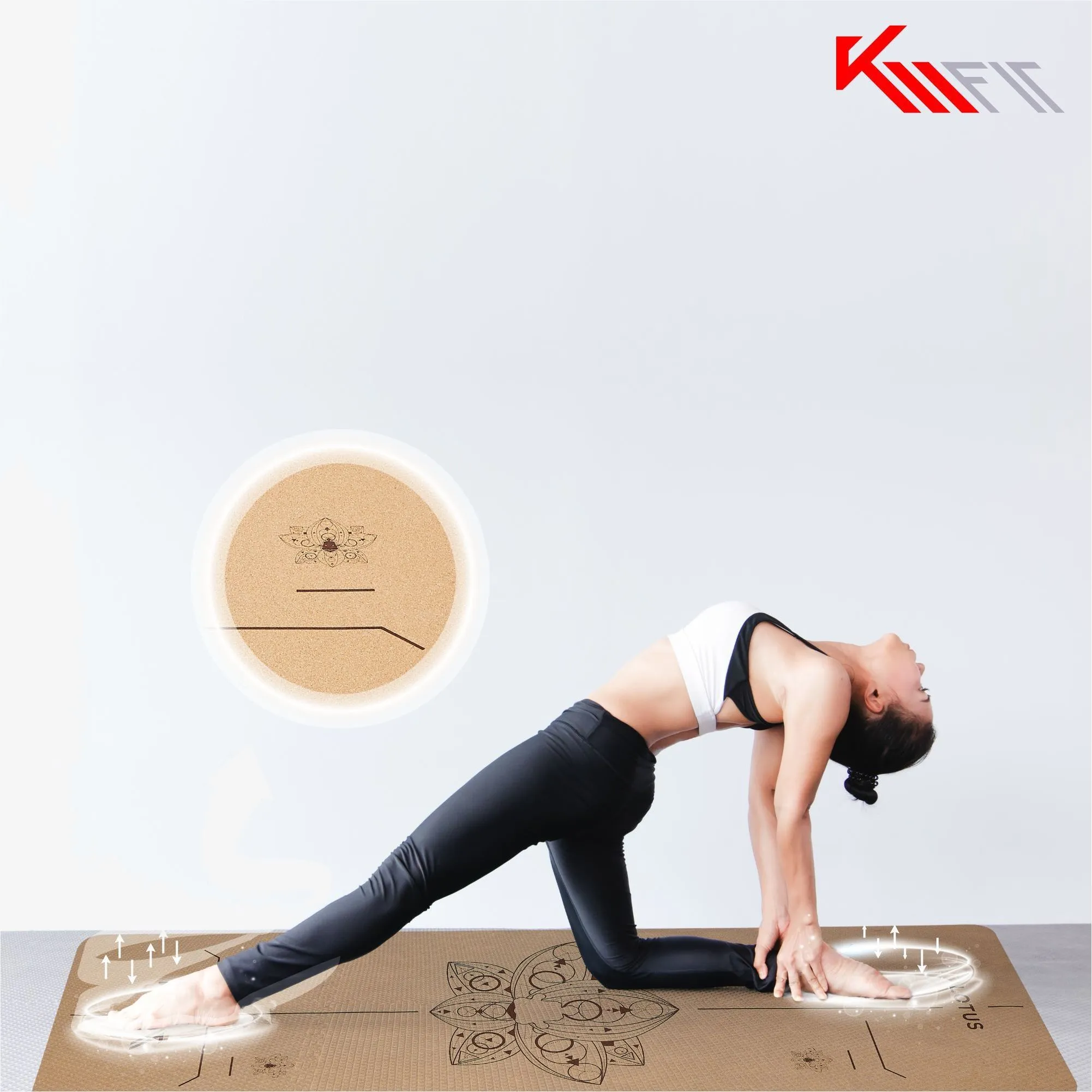 KM-Fit Tpe Tapis de yoga 183 x 61 cm rose