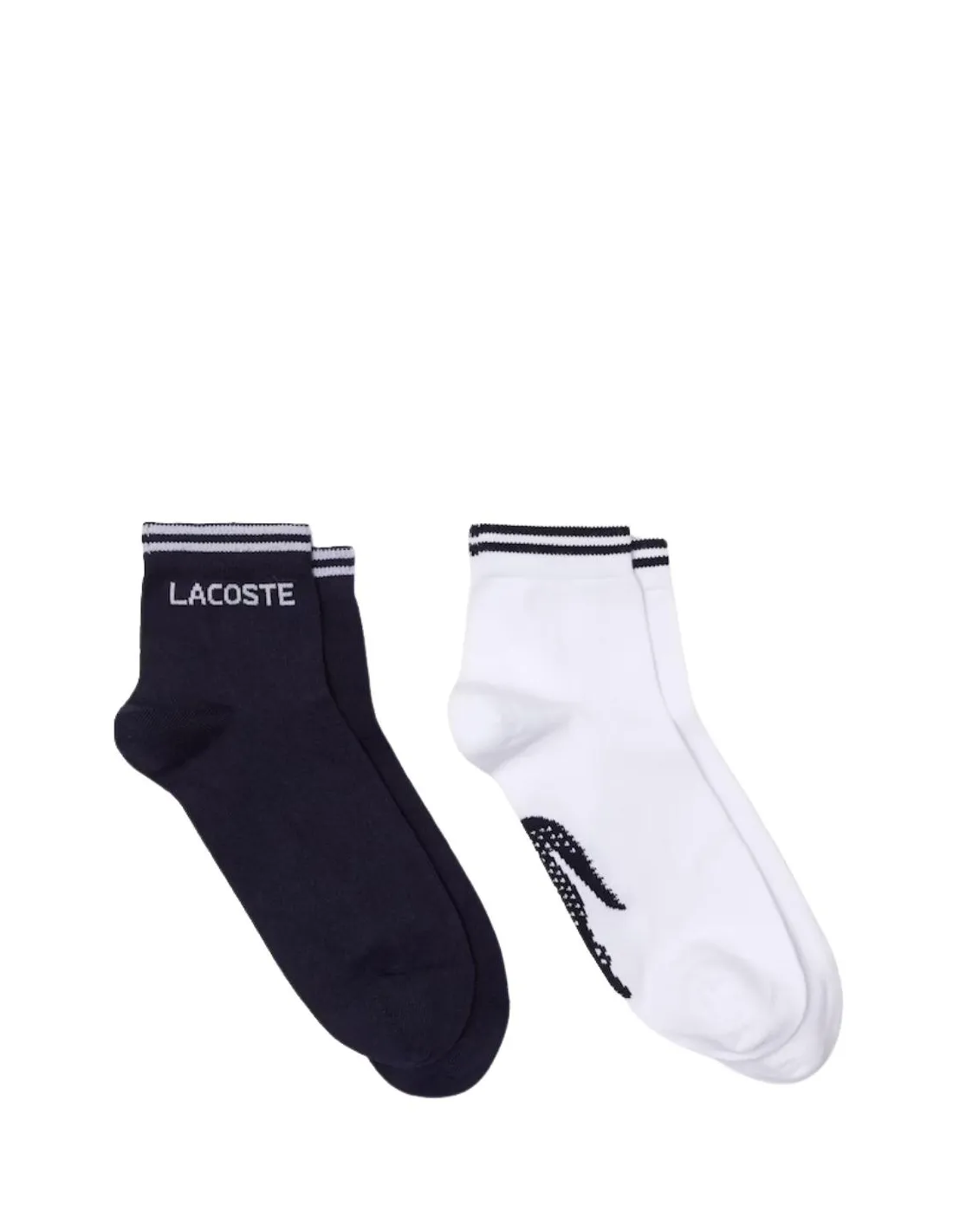 Lot de 2 paires de chaussettes Lacoste Homme Ref 55566 Marine et Blanc