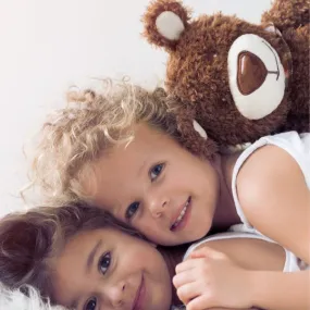 Peluche bouillotte à eau ours brun avec bandeau - 35 cm