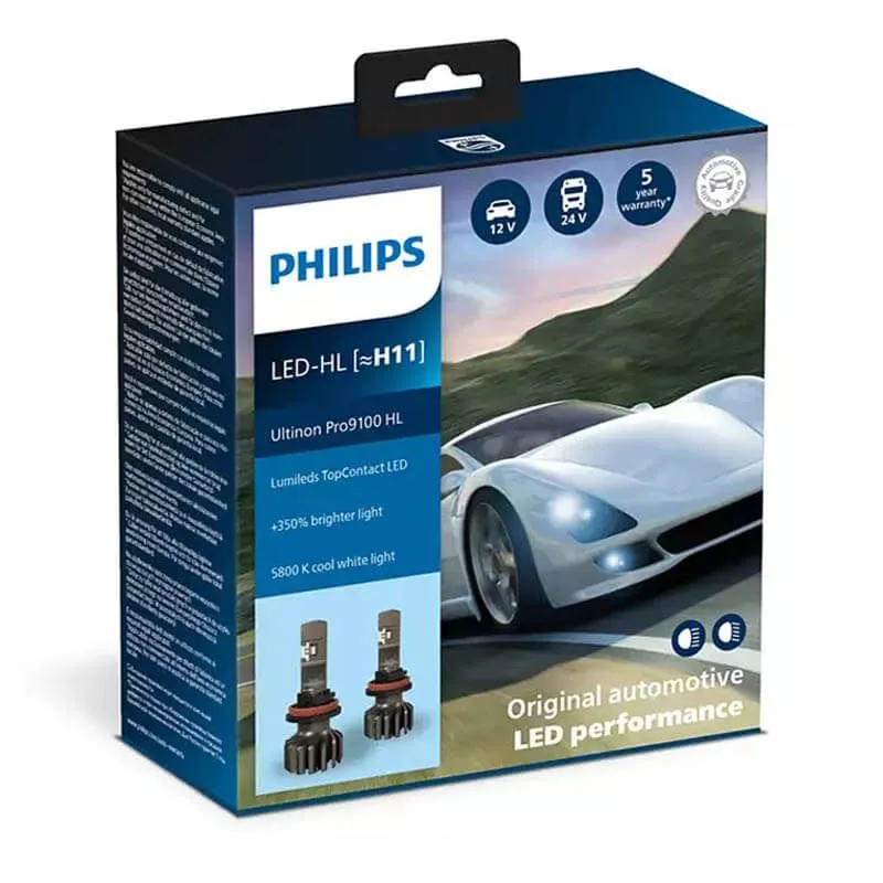 Philips Ultinon PRO9100 Puissantes ampoules LED H11 | LeonLeds.com