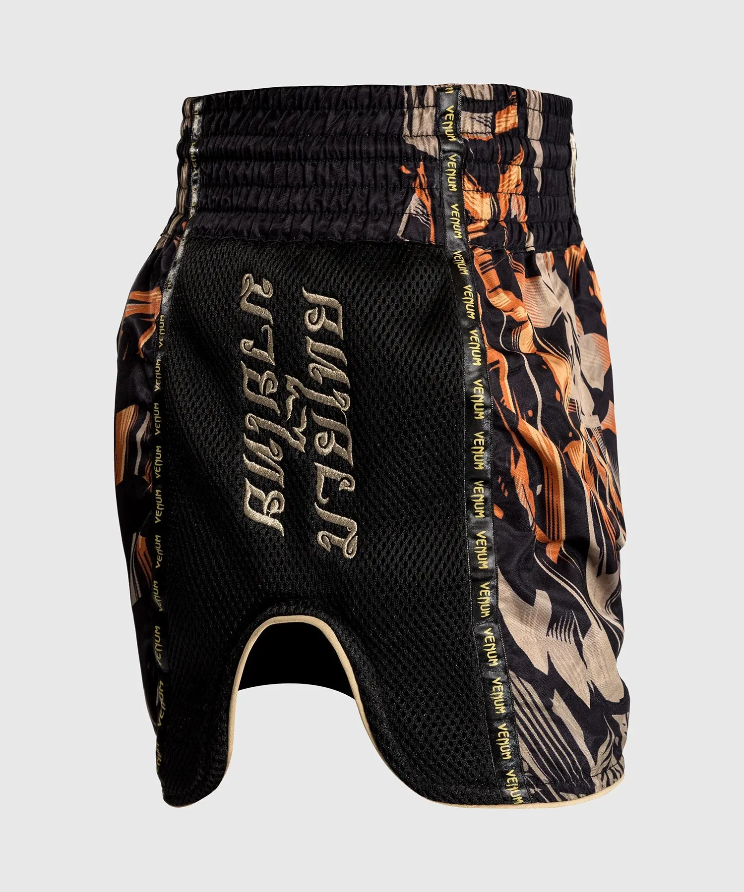 Short Muay Thai Venum Tiger - Noir/Orange Néon