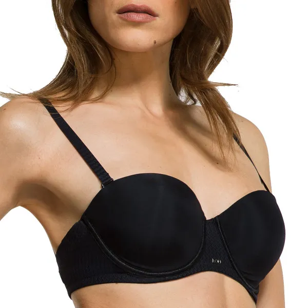 Soutien-gorge bandeau à armatures Insoupçonnable noir de Lou