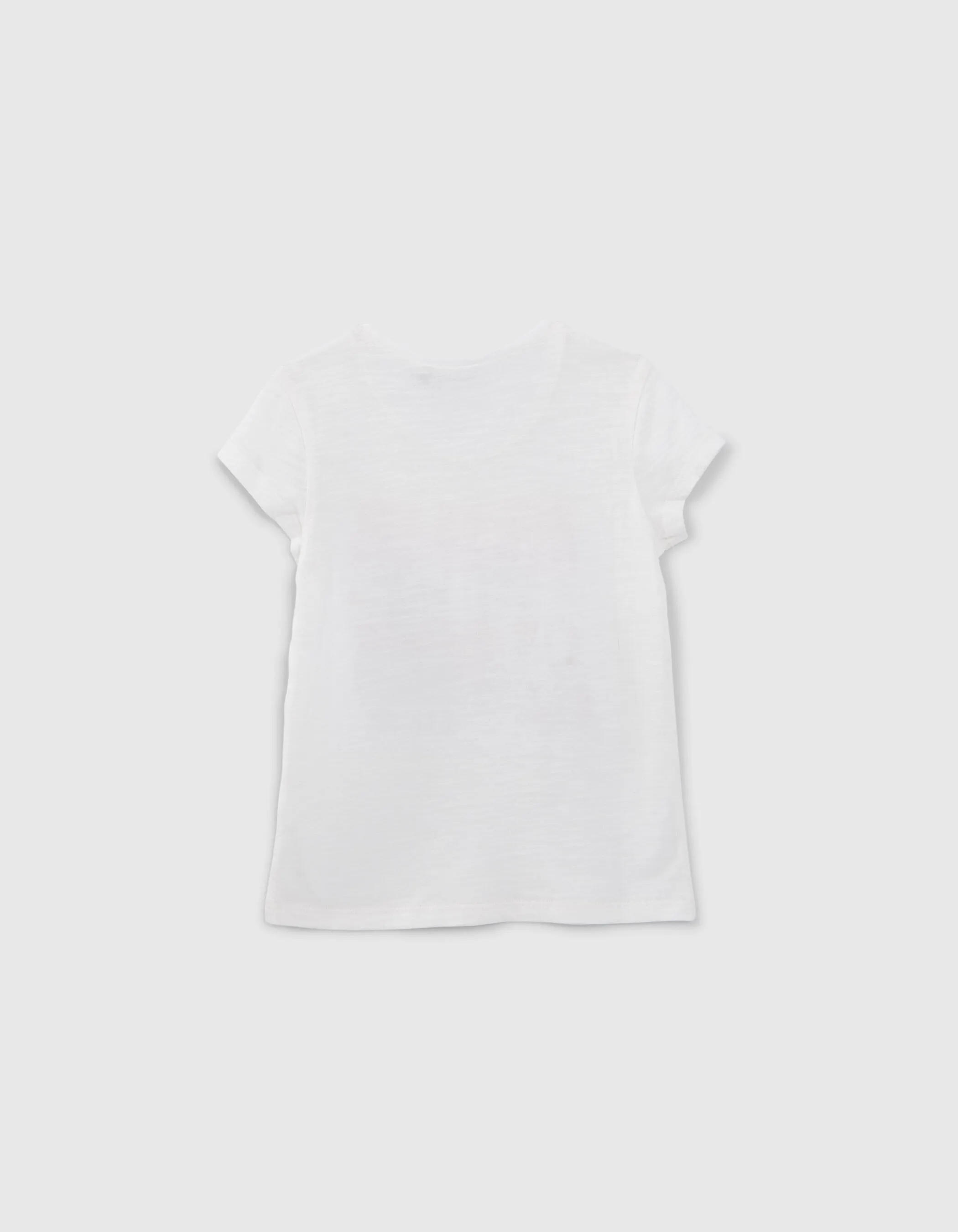 T-shirt écru coton bio coucher de soleil fille