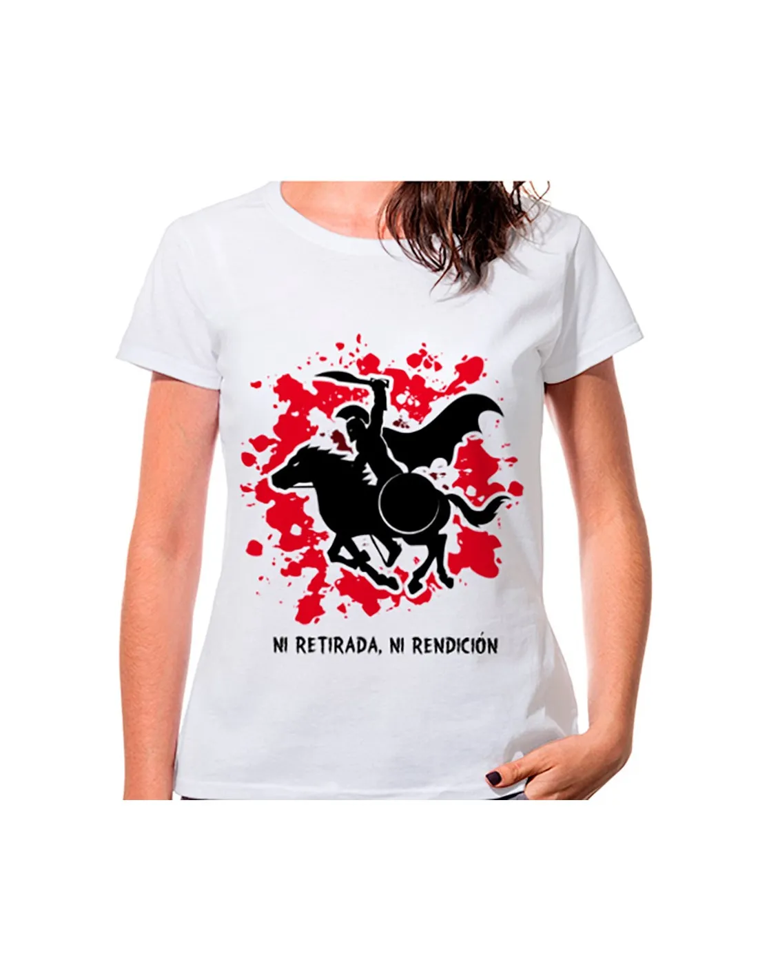 T-shirt femme Spartan on Horseback : ni retrait ni reddition ⚔️ Boutique Épées