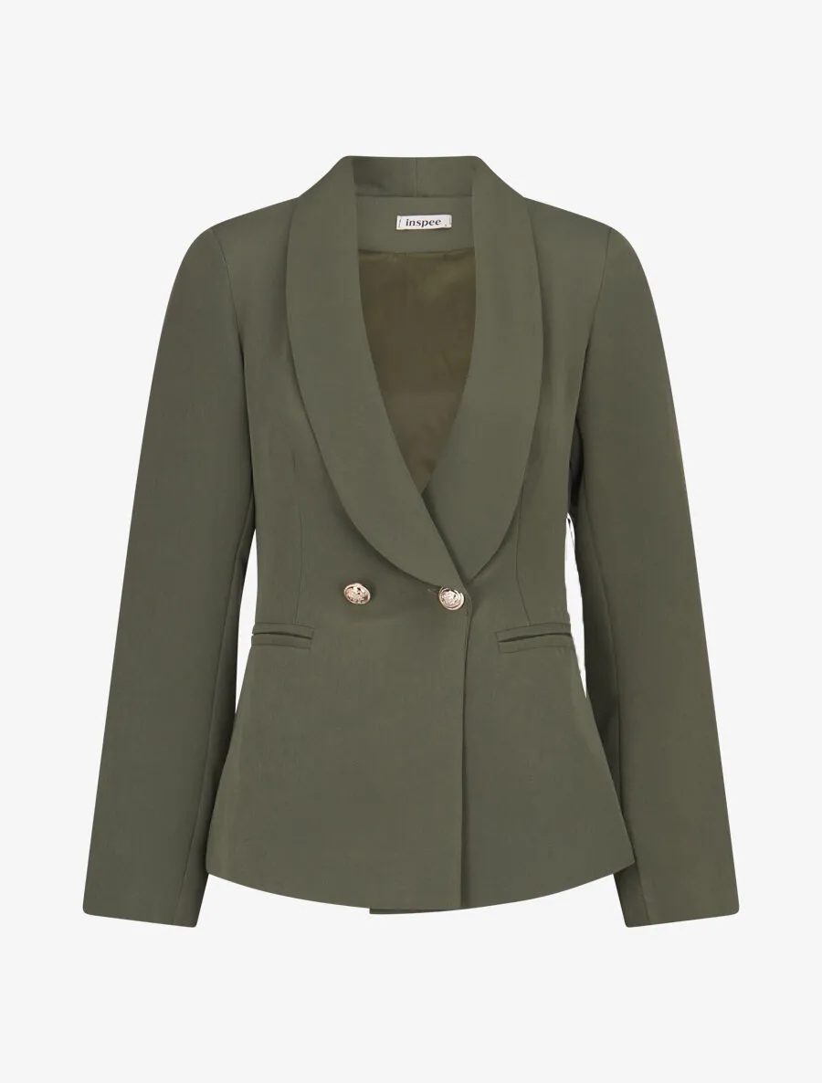 Veste à col smoking - Kaki