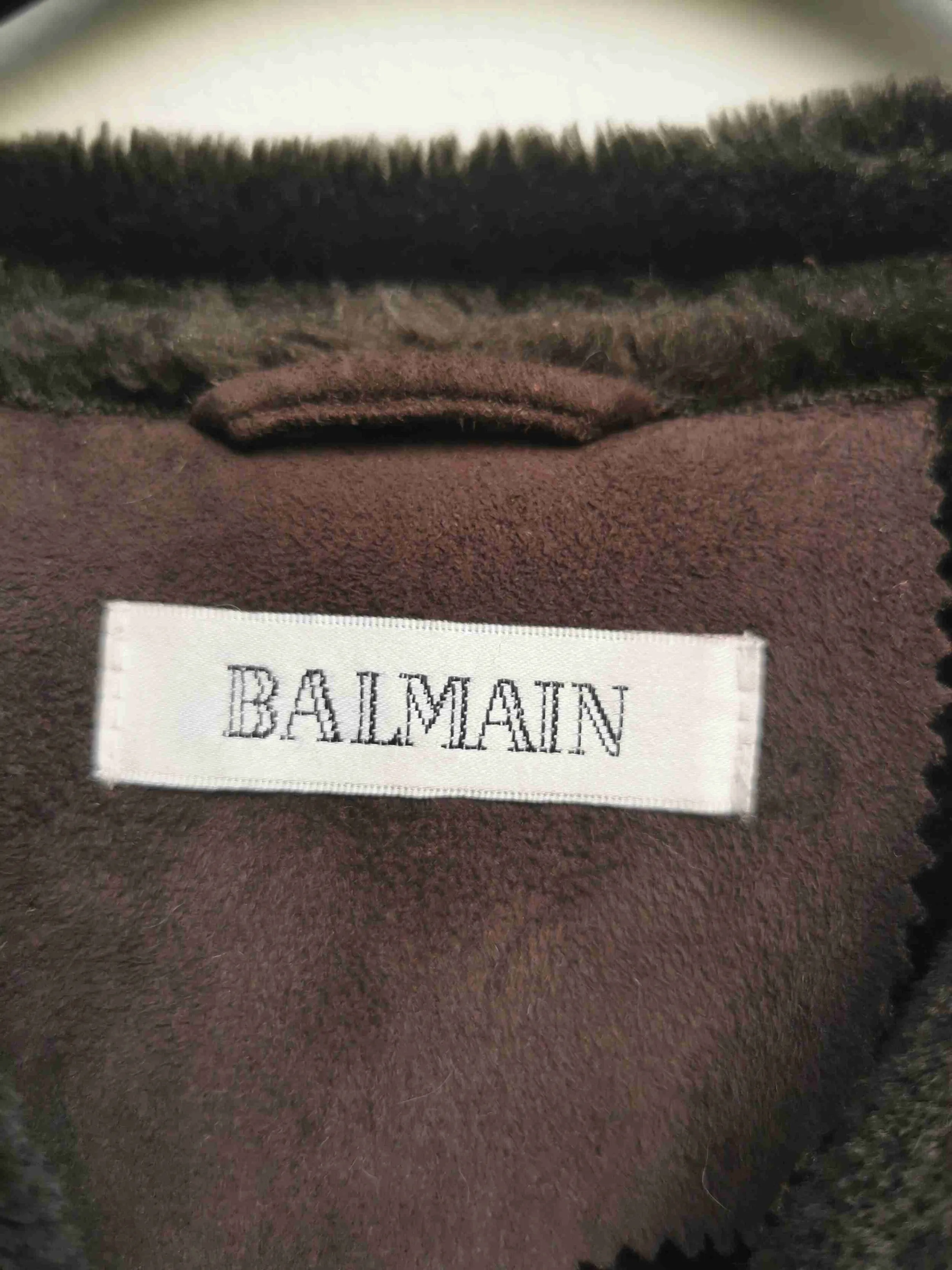 Veste en peau lainée Balmain